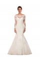 Long Sleeves Bateau Neck Lace Ivory Chapel Train Sexy Wedding Dress Sydney