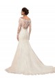 Long Sleeves Bateau Neck Lace Ivory Chapel Train Sexy Wedding Dress Sydney