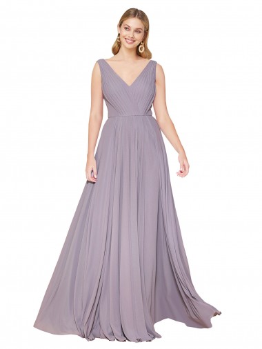 Sleeveless High Neck Soft Chiffon Dusty Rose Long Formal Evening Gown / Prom Dress / Bridesmaid Dress Sydney