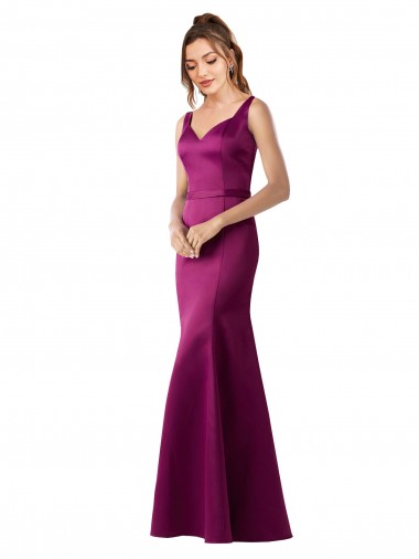 Sleeveless Bateau Neck Satin Merlot Long Black Tie Evening Gown / Prom Dress / Bridesmaid Dress Sydney