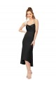 Sleeveless Cowl Neck Silk like Satin Black Midi Length High Low Evening Gown / Prom Dress / Bridesmaid Dress Sydney