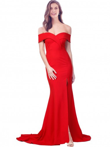Sleeveless Sweetheart Stretch Crepe Red Long Bridesmaid Dress / Evening Dress Sydney