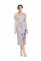 Sleeveless Strapless Stretch Crepe Arctic Lilac Cocktail Length High Low Evening Gown / Prom Dress / Bridesmaid Dress Sydney