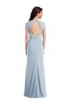 Cap Sleeves Stretch Crepe Light Sky Blue Long Formal Evening Gown / Prom Dress / Bridesmaid Dress Sydney